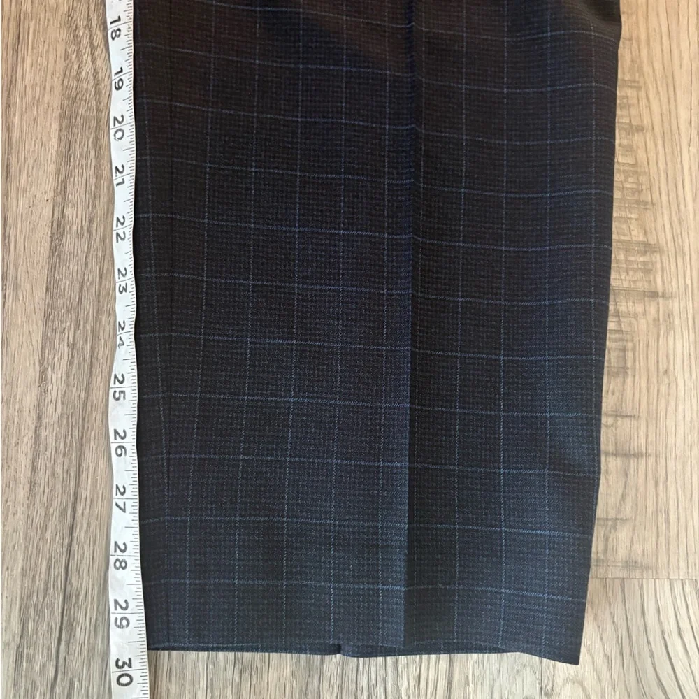 STAFFORD COOLMAX Classic Fit Flat Front Navy Plaid Dress Suit Pants NWT